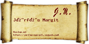 Járfás Margit névjegykártya